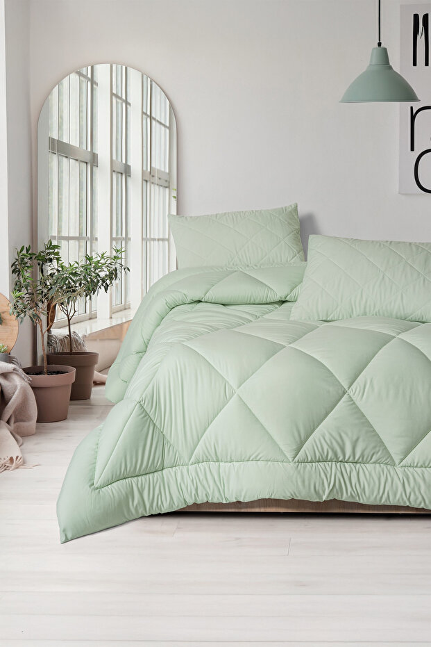 Softwash Double Duvet Set Sage 160X200 Fitted Sheet