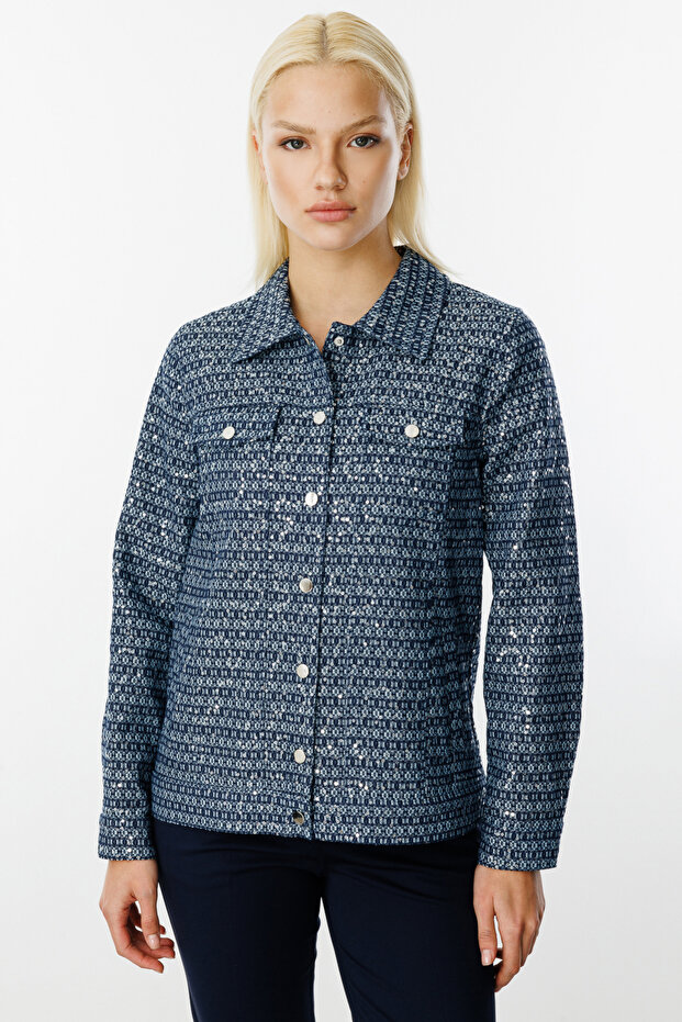 Kendinden Desenli Pullu Mont - 1