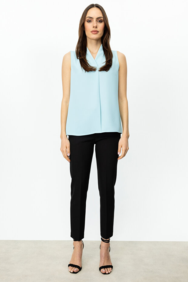 Omzu Drapeli Kolsuz Bluz - 3