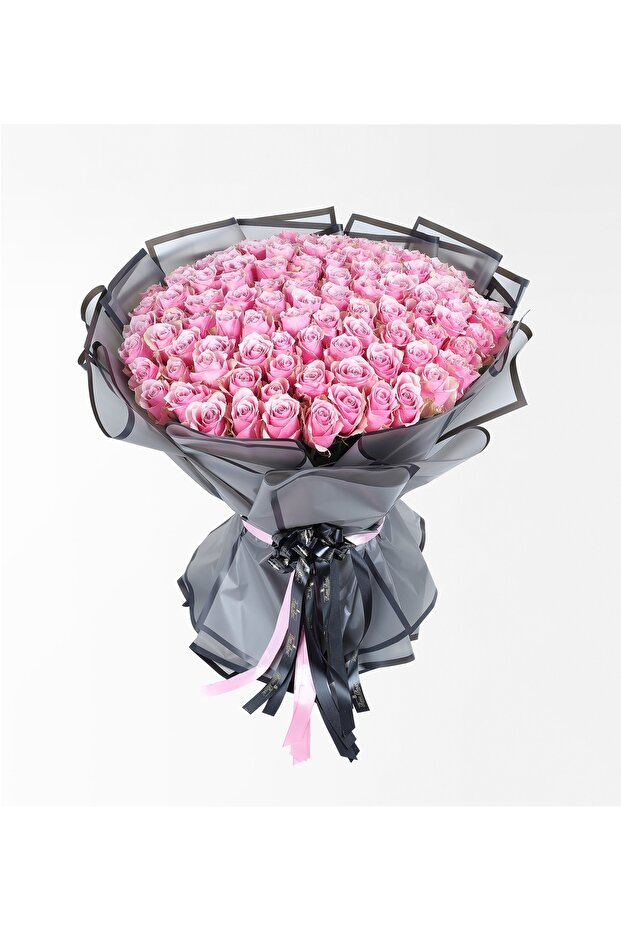 Dev Boy 100 Adet Pembe Athena Gül Buketi - 1