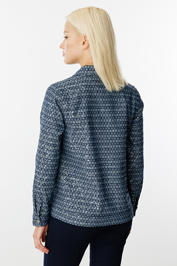 Kendinden Desenli Pullu Mont - 5