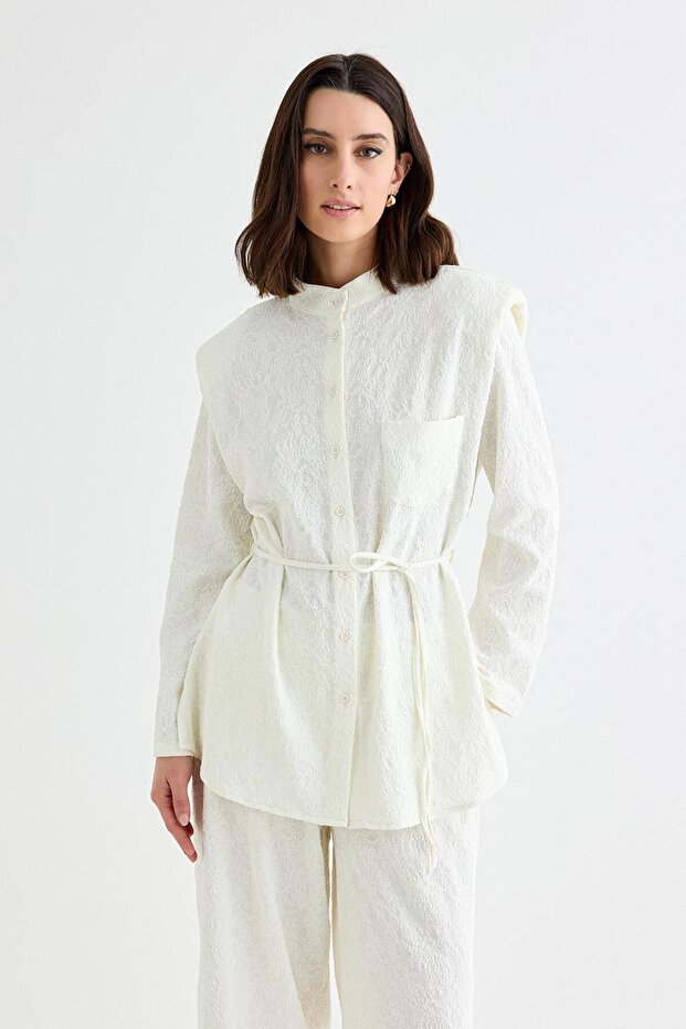Edna Padded Shirt Ecru