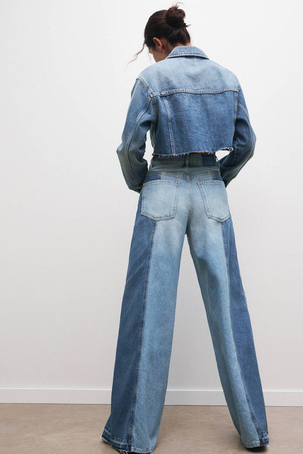 Geniş paça kırkyama jean - 1