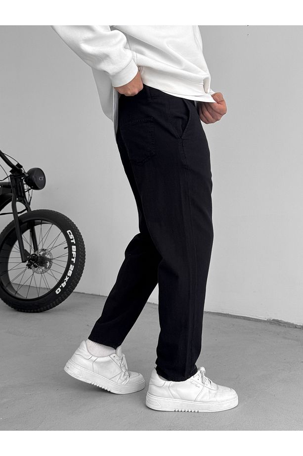 Siyah Dokulu Basic Pamuk Pantolon RES-1077 - 3