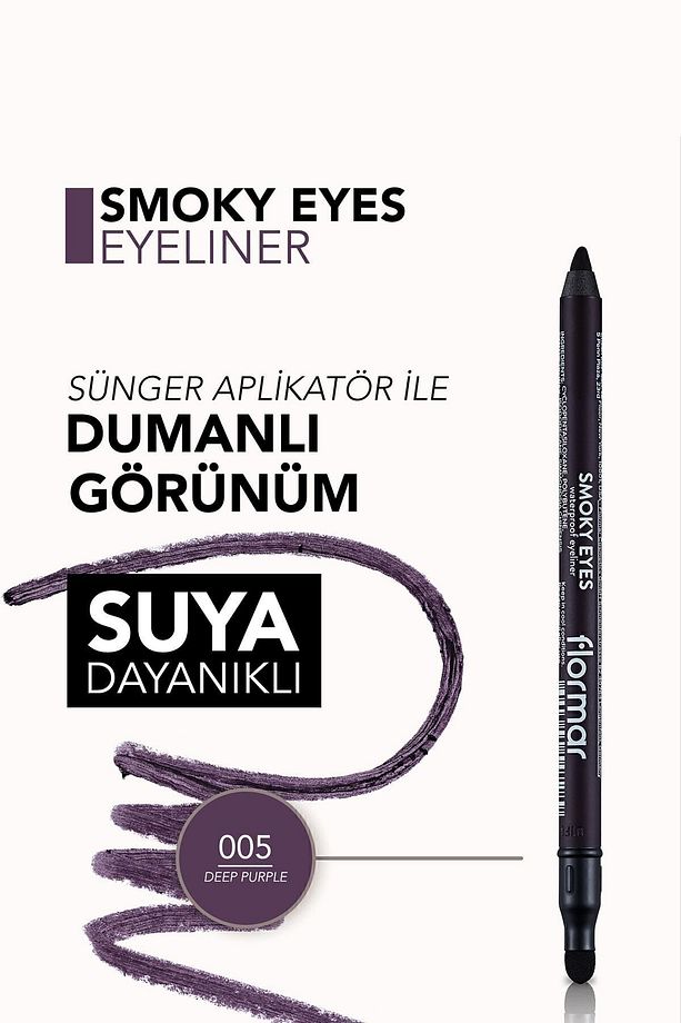 Göz Kalemi - Smoky Eyes Waterproof Eyeliner 005 Deep Purple 47000012-005 - 5