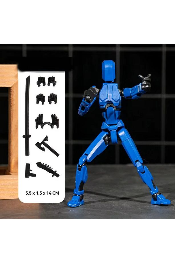 Çok Eklemli Hareketli Shapeshift Robot Yap Boz Kukla Aksiyon Figürleri Oyuncak MAVİ Renk - 3