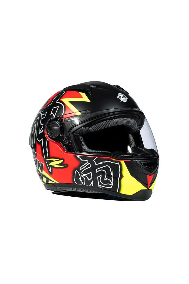 ZS-811A AL31 Matt Red Fluo Yellow Kapalı Kask - 2