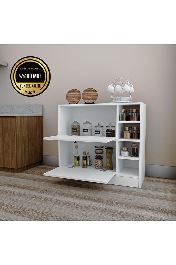 Lima Mdf Kahve Köşesi Kiler Dolabı Çok Amaçlı Dolap Mutfak Dolabı - 3
