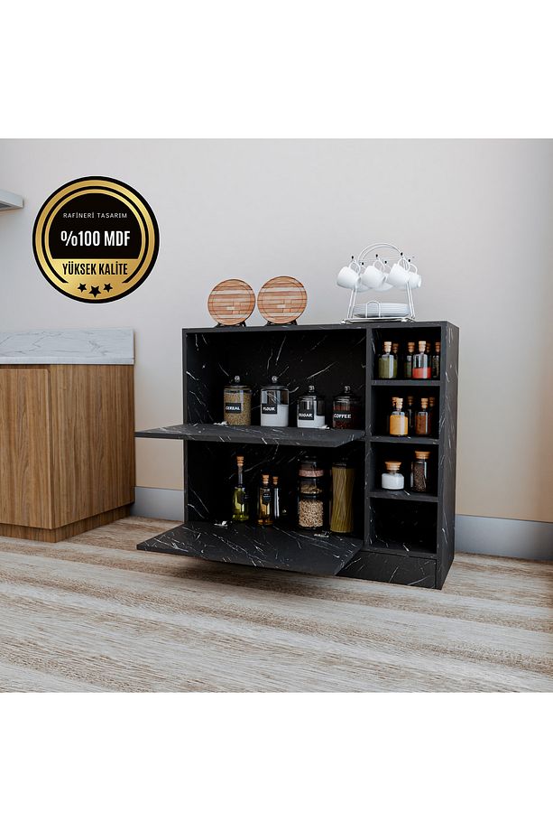 Lima MDF Kahve Köşesi Kiler Dolabı Çok Amaçlı Dolap Mutfak Dolabı - 3
