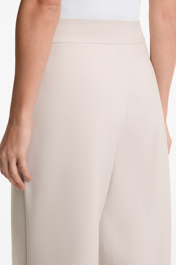 Neopren görünümlü bootcut uzun pantolon - 5