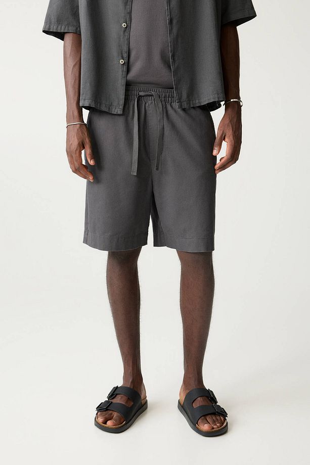 Keten karışımlı jogger bermuda şort - 2