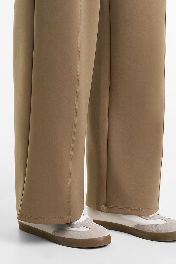 Neopren görünümlü bootcut uzun pantolon - 4