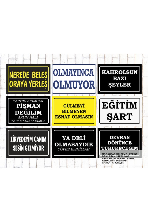 9 Piece Mixed Lettering Wooden Painting Set Dont Be unless You Are Dont Be unless You Are Funny Saying Wall Lettering Poster