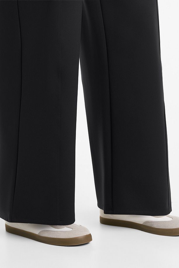 Neopren görünümlü bootcut uzun pantolon - 4