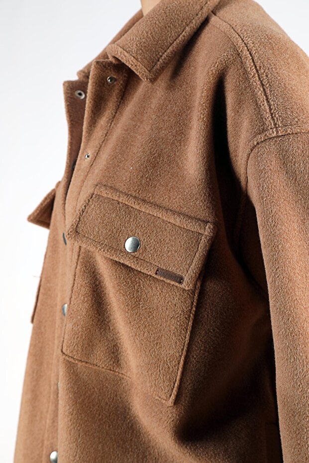 Paint Kadın Dokuma Ceket Taba - 5