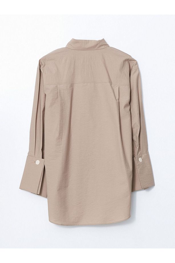 Oversize Poplin Kadın Gömlek Tunik - 6