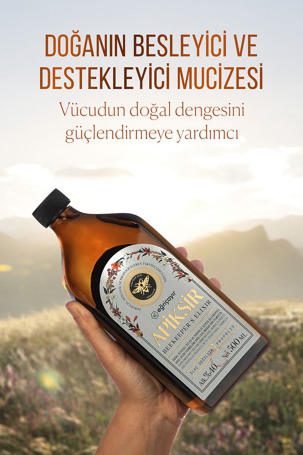 Apiksir 500ml (ZERDEÇAL ZENCEFİL PROPOLİS BAL TARÇIN KARABİBER KARIŞIMI) - 4