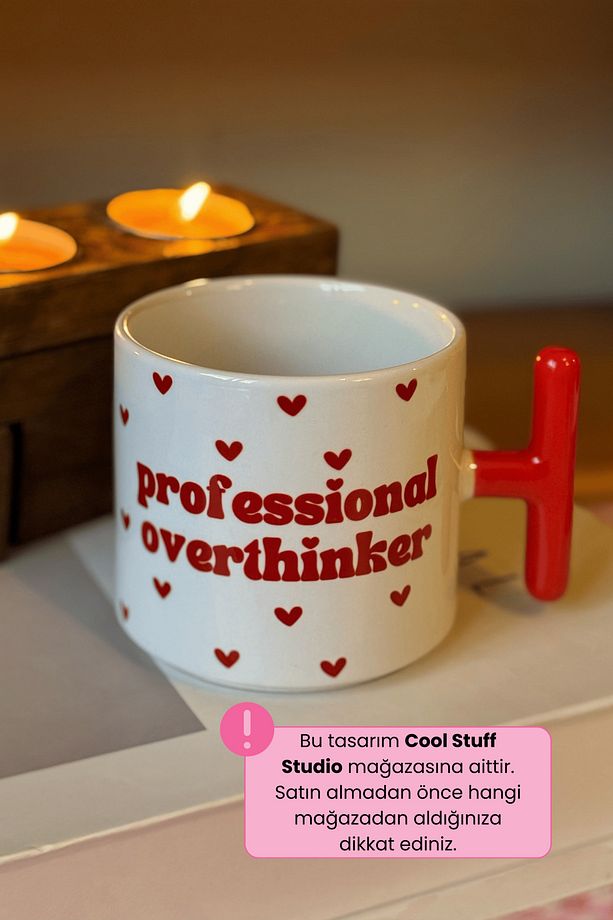 PROFESSIONAL OVERTHINKER Kırmızı Kulplu Kupa - 3