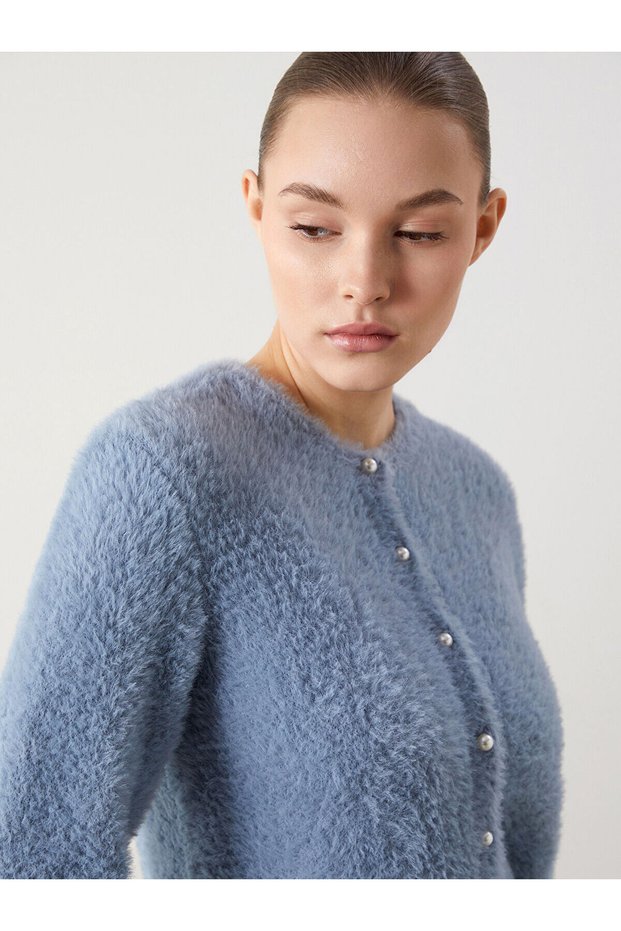 Lcw Modest Crew Neck Women's Knitwear Cardigan (W5)