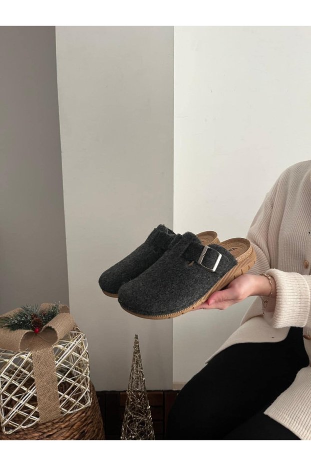 Women's Men's Poly Sole Orthopedic Felted Comfort Model Winter Closed Front Daily Casual Indoor Slippers