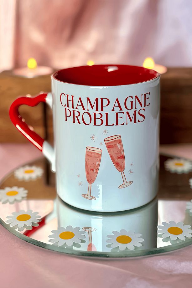 Taylor Swıft Champagne Problems Içi Ve Kulbu Kırmızı Kalpli Kupa - 3