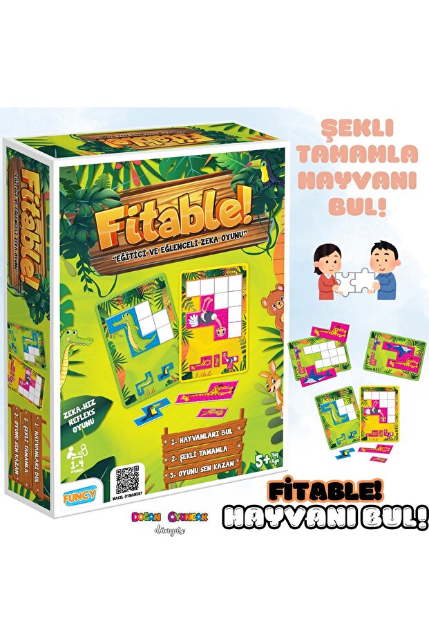 Fitable Animal Game - Matching Activity Game - Shape Completion Game - Mind Game Brain Teaser - H - 1