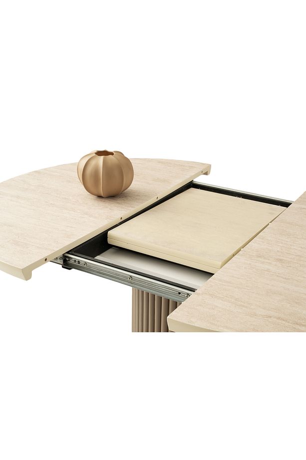 Hilton Kar Beyaz Renk Highgloss Açılır Ahşap Lora Ayak 100X100 Masa (Açılımış Ölçüsü 135X100) - 2