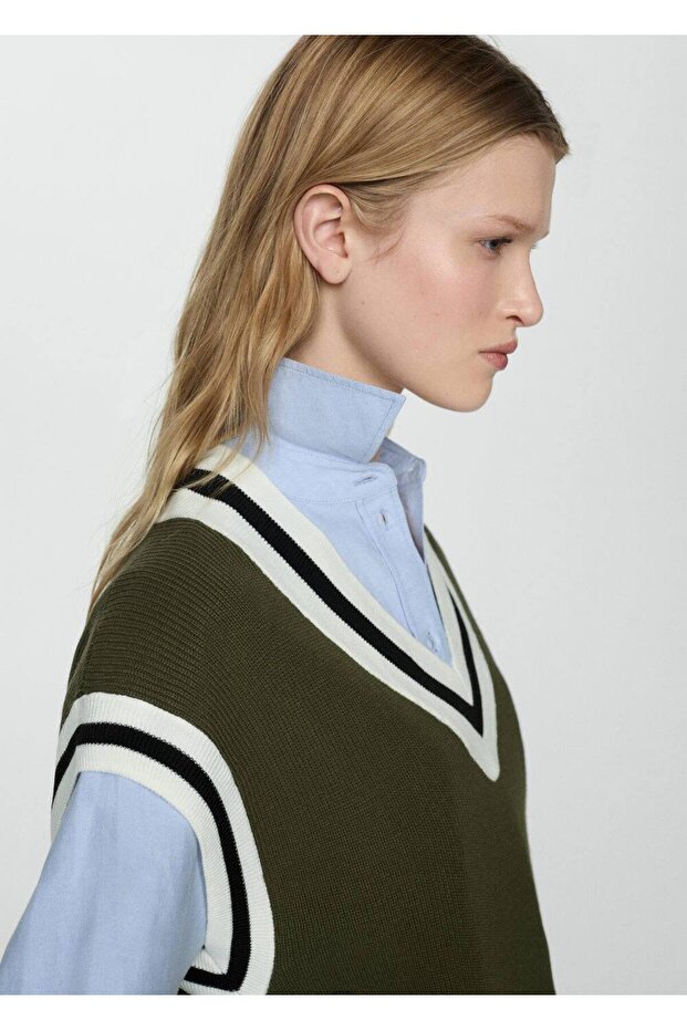 Kontrast V yakalı yelek - 7