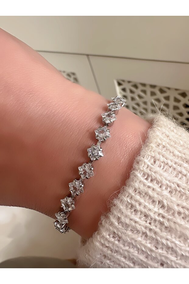 Taşlı Çelik Bileklik - 2