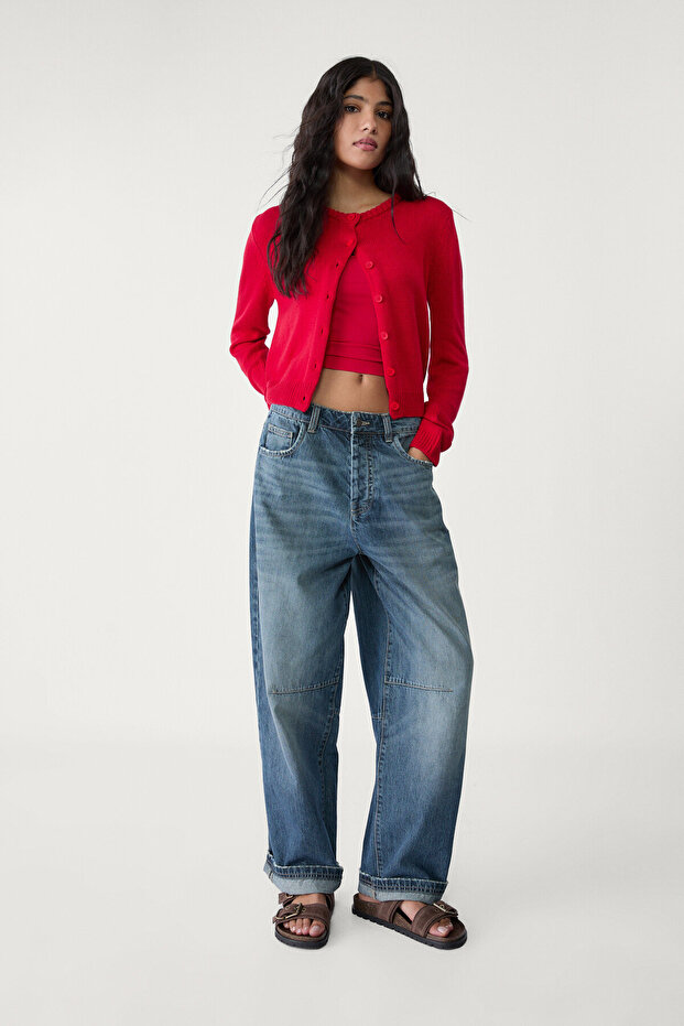 Düğmeli triko hırka - 2