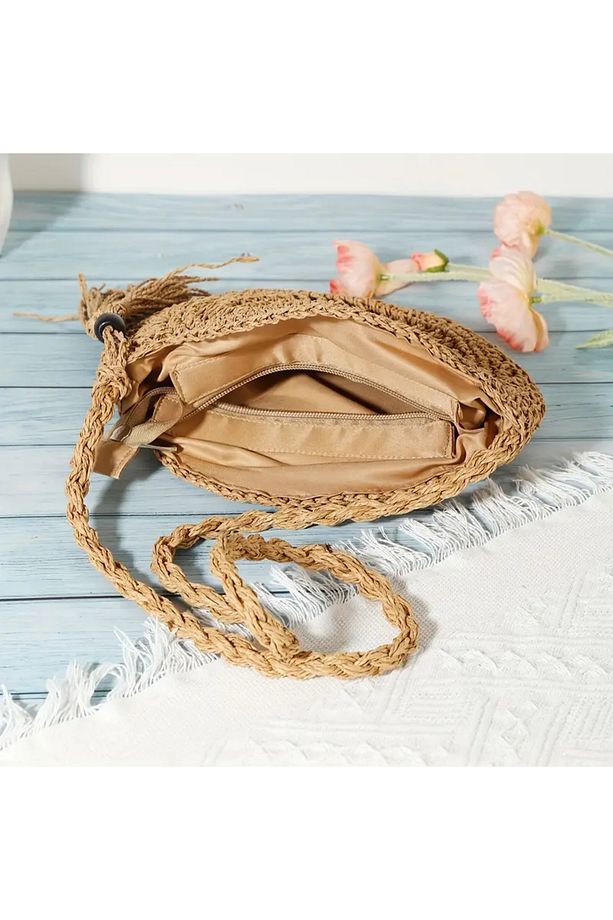 Yeni Bohem Retro Tarzı Klasik Moda Saf El Dokuma Çapraz Vücut Çantası - 3