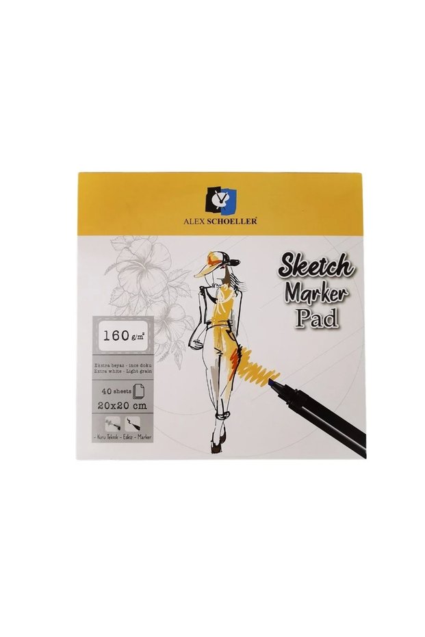 Ciltli Sketch Marker Pad 160gr 20x20cm 40 Yaprak Alx:905