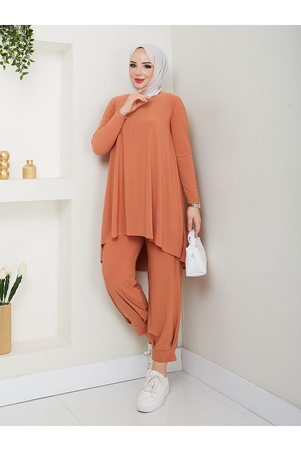 En Güzel Renkleriyle Sandy Şalvar Detaylı Pantolonlu Takımım - 5