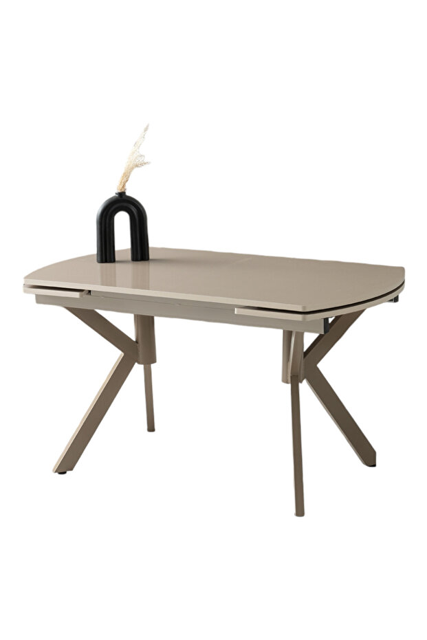 Still Cappicino Renk Highgloss Norte Ayak Yanlardan Açılır 130X80 Masa (Açılımış Ölçüsü 182X80) - 1