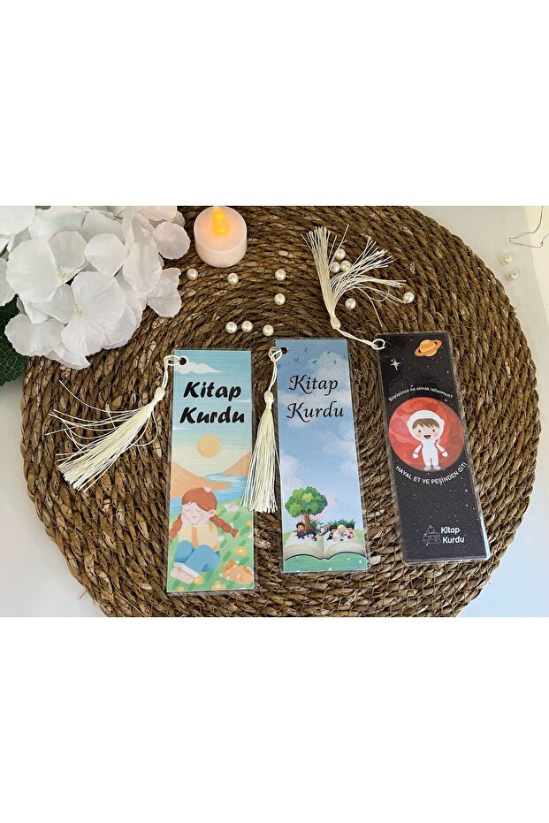 3 قطع من علامات الكتب على شكل دودة الكتب - 5