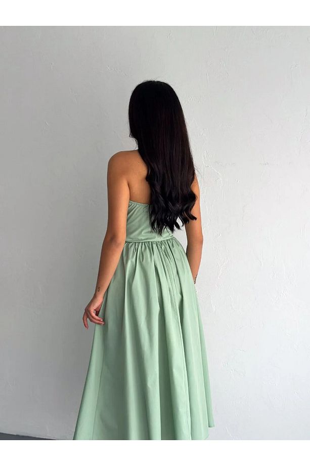 Straplez Midi Elbise - 4