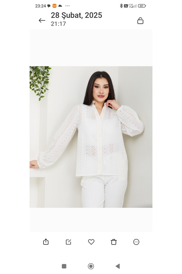 Güpür dantel bluz - 2