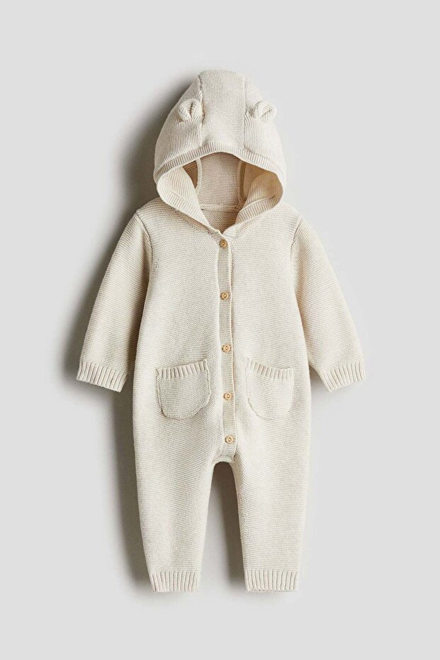 Knitted cotton all-in-one suit