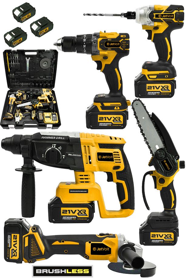 21V 2.0Ah Kömürsüz Darbeli 5'li Set Şarjlı Hilti + Taşlama + Somun Sıkma + Akülü Vidalama + - 1