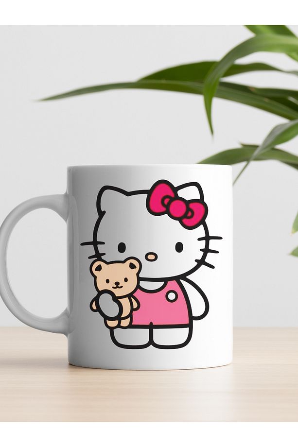 Hello Kitty Tasarım Kupa Bardak - 300 ml Porselen - Baskılı Kahve & Çay Kupası - 2