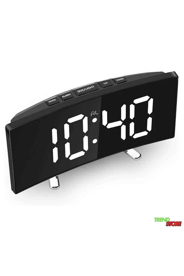 TrendStore7 İnç LED Dijital Alarmlı Elektronik Kavisli Masa Üstü Çalar Saat - 4