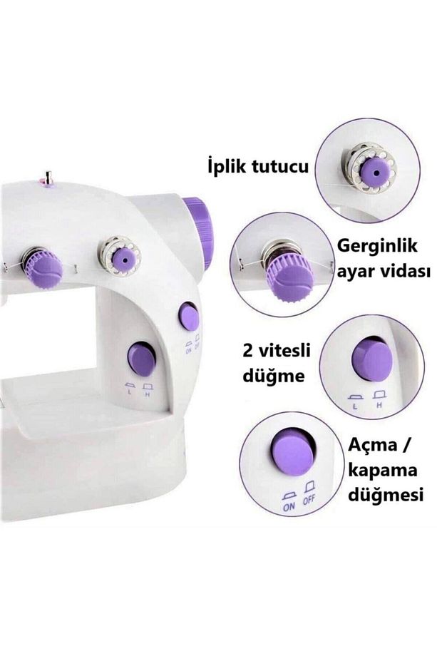 Mini Ev Dikiş Makinesi Pedallı Kolayca Dikiş Yapılabilicek Dikiş Makinesi - 3