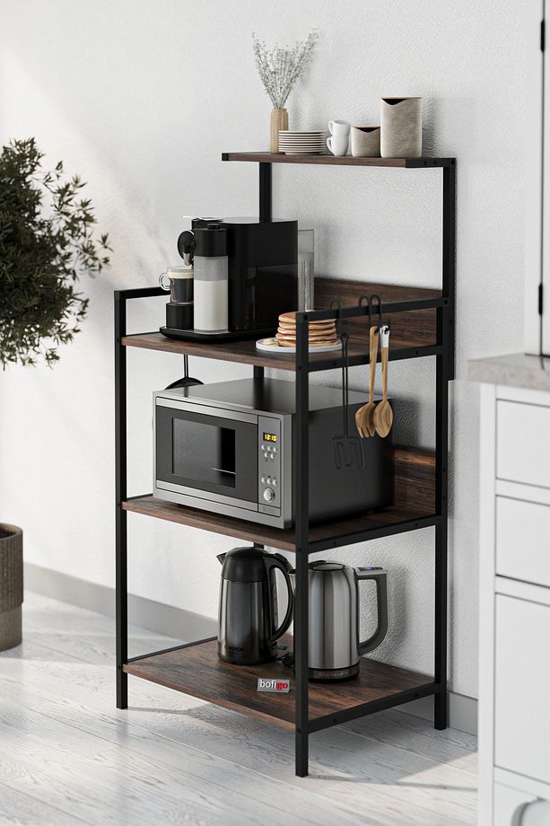 Mutfak Standı Espresso Makinesi Standı Kahve Köşesi Mutfak Rafı Endonezya Mars - 3