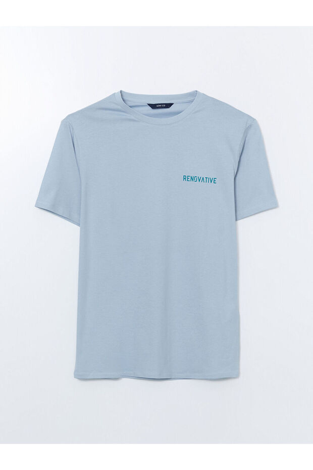 Lcw Crew Neck Printed Combed Cotton Men's T-Shirt