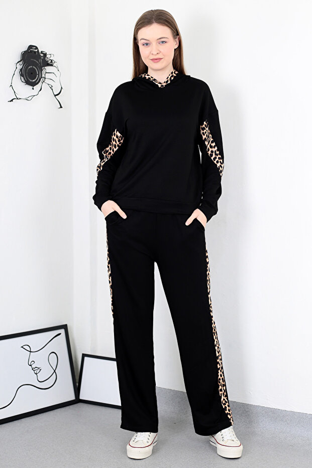 Leopard Patterned Oversize Sweatshirt - 1