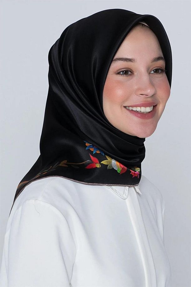 Nostalji Serisi Twill İpek Eşarp 8064D-09 - 2