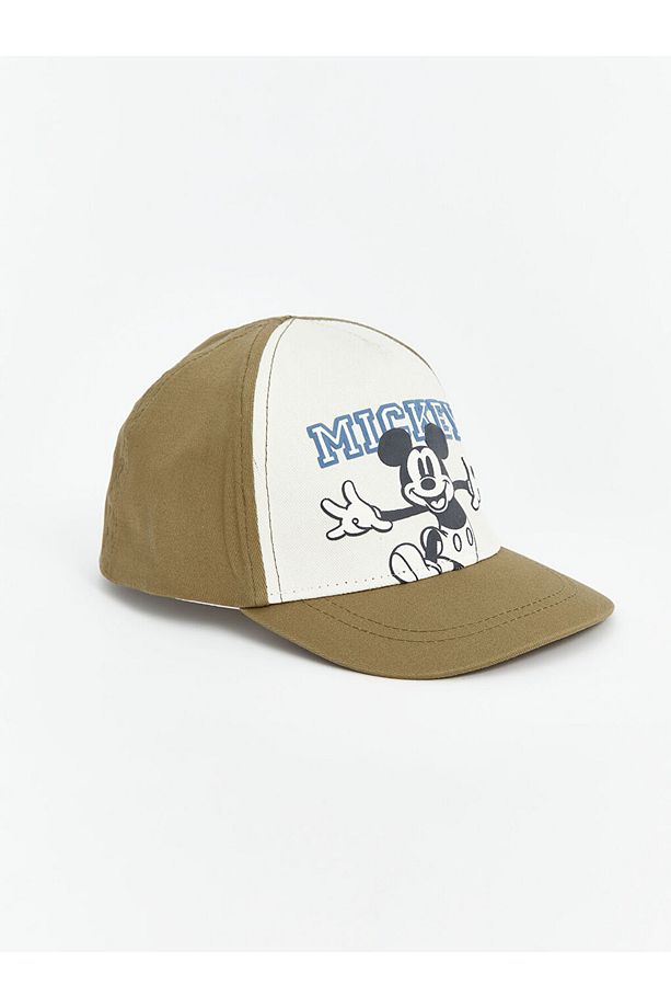 LCW baby Haki Mickey Mouse Nakışlı Erkek Bebek Kep Şapka - 2