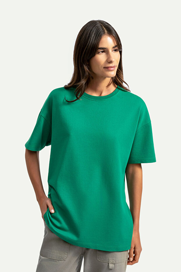 Unisex Oversize/ Relax Fit Basic T-Shirt - Forest Shade - 6