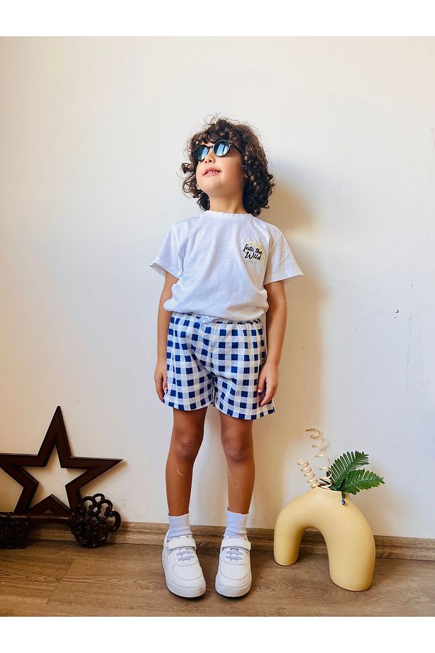 Unisex Çocuk Çok Renkli Desenli Şort - 3