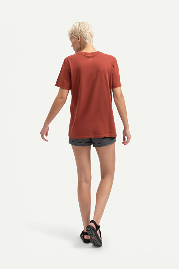 Unisex Regular Fit Basic T-Shirt - Brick - 8